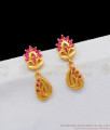 Ruby Stone One Gram Gold Danglers Earring Collections For Girls ER1833