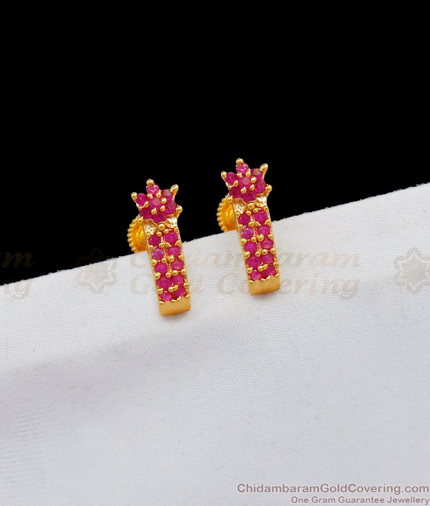 J-Type Beautiful Ruby Stone Studs For Regular Use Shop Online ER1834