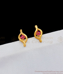 Simple Ruby Stone Stud Earring Collections for Daily Use ER1853 Simple Ruby Stone Stud Earring Collections for Daily Use ER1853