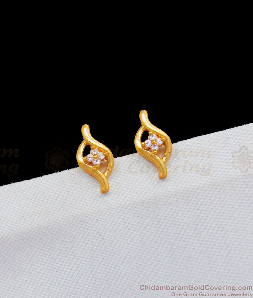 Simple White Stone Daily Wear Earring Collections for Girls ER1854 Simple White Stone Daily Wear Earring Collections for Girls ER1854