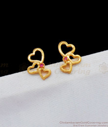 Valentine Gift Heart Stud Ruby Stone Earring Collections for Daily Use ER1856 Valentine Gift Heart Stud Ruby Stone Earring Collections for Daily Use ER1856