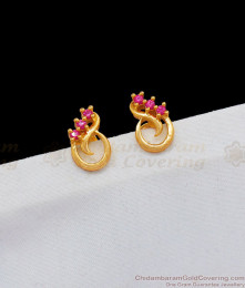 Peacock Feather Ruby Stone Daily Wear Earring Collections ER1857 Peacock Feather Ruby Stone Daily Wear Earring Collections ER1857