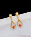 Ruby Stone One Gram Gold Danglers Earring Collections For Girls ER1859