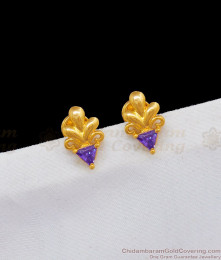 Fancy Violet Stone Leaf Stud Collections for Daily Office College Wear ER1861 Fancy Violet Stone Leaf Stud Collections for Daily Office College Wear ER1861