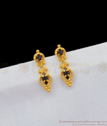 Attractive Full Black Stone Gold Aspiring Small Studs For Girls Elegant Look ER1862 Attractive Full Black Stone Gold Aspiring Small Studs For Girls Elegant Look ER1862