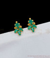 Full Emerald Stone Gold Inspired Studs Fancy Jewelry For Teen Girls ER1865