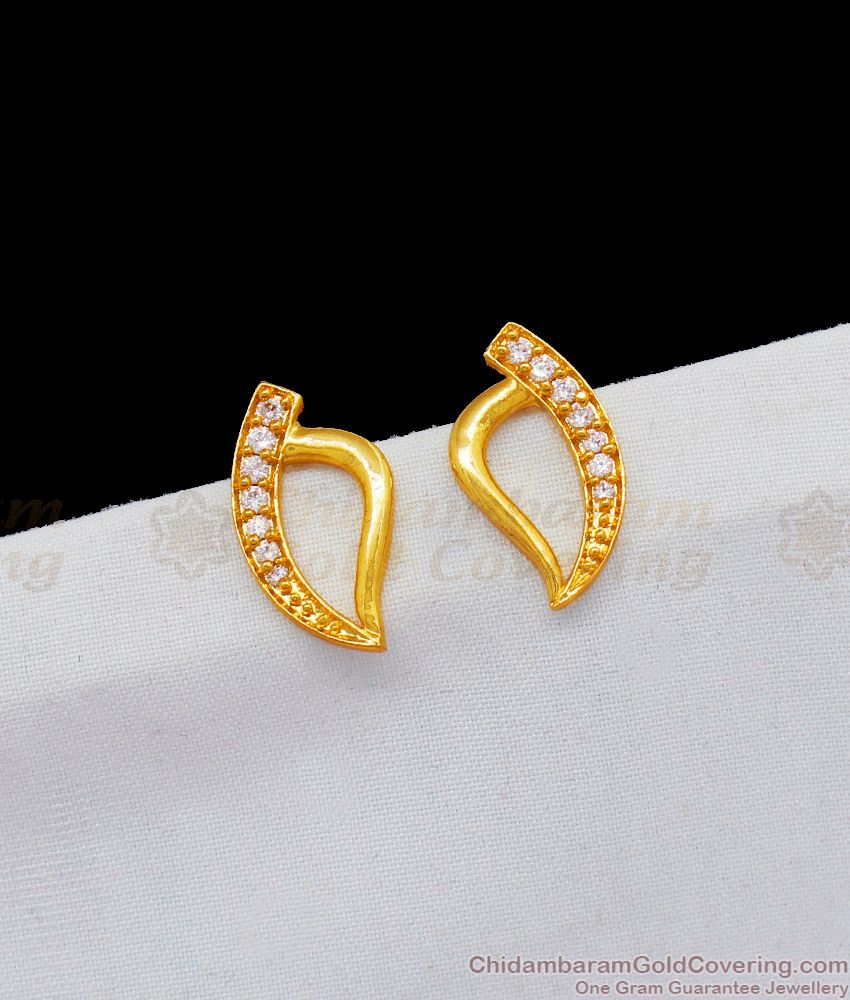 Musical Harp Design Gold Inspired Studs For Girls Daily Wear ER1866