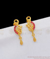 Ruby Stone One Gram Gold Small Danglers Earring Collections For Girls ER1868