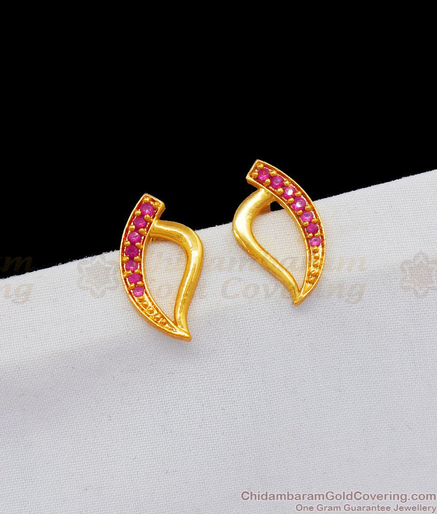 Musical Harp Design Gold Inspired Studs For Girls Daily Wear ER1877