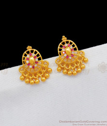 One Gram Gold Beaded Studs AD Stone Earring Collections ER1880 One Gram Gold Beaded Studs AD Stone Earring Collections ER1880