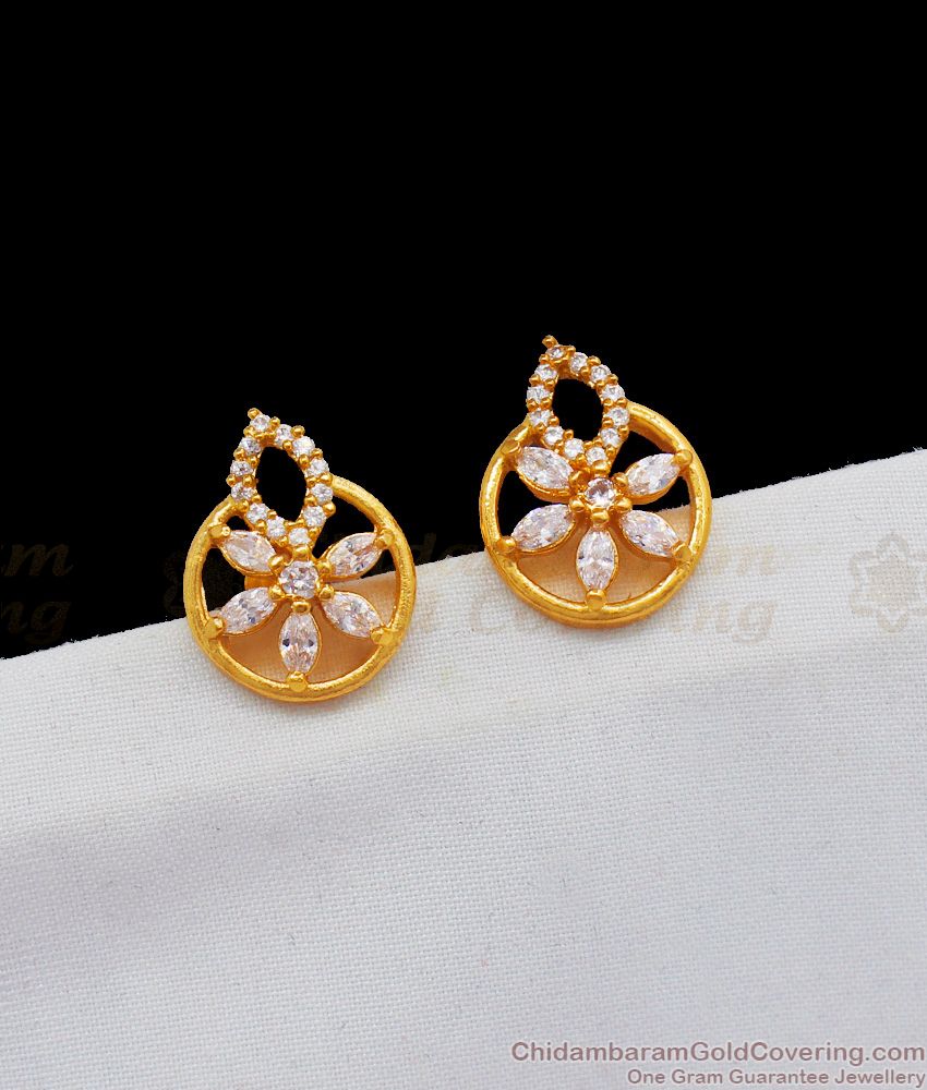 Flower Design White Stud Collections for Daily  Wears ER1893