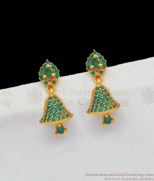 Trendy Emerald Green Stone Bell Type Jhumka For Girls Online Shopping Er1915 Trendy Emerald Green Stone Bell Type Jhumka For Girls Online Shopping Er1915
