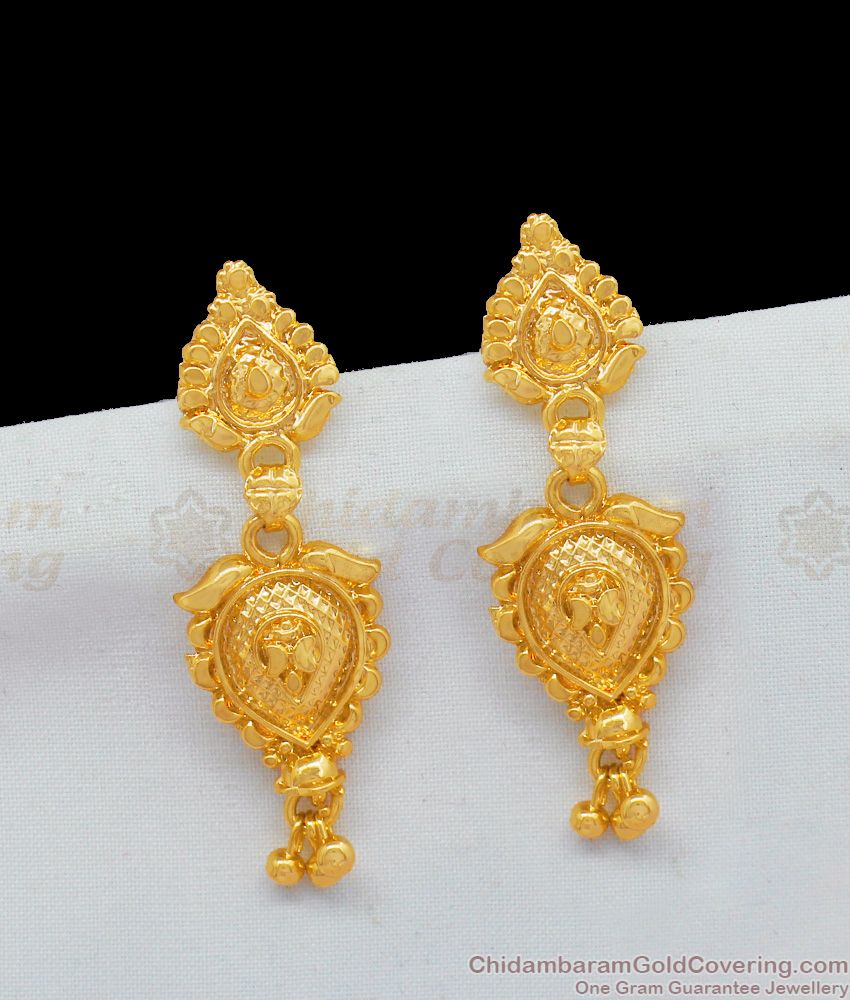 Simple One Gram Gold Dangler Earrings For Daily Causal Use ER1926