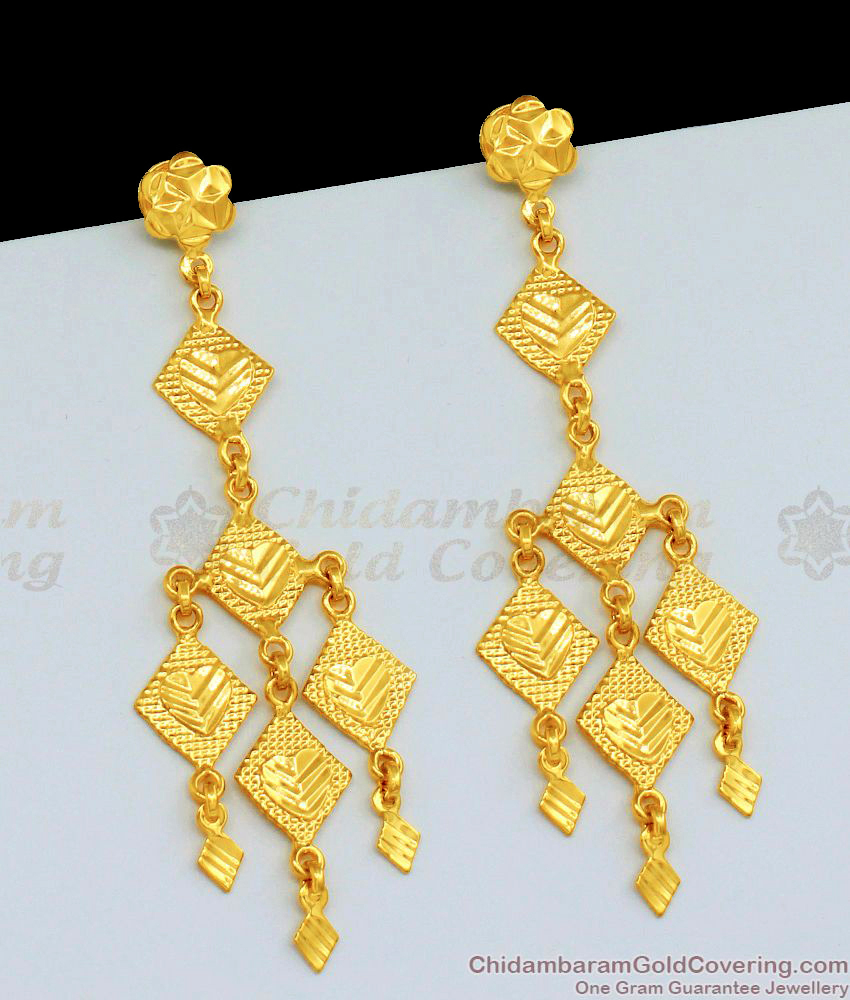 Very Big Danglers One Gram Real Gold Design Long Earring Collections ER1929