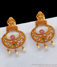 Premium Antique Finish Matte Gold Lakshmi Temple Earrings ER1942 Premium Antique Finish Matte Gold Lakshmi Temple Earrings ER1942