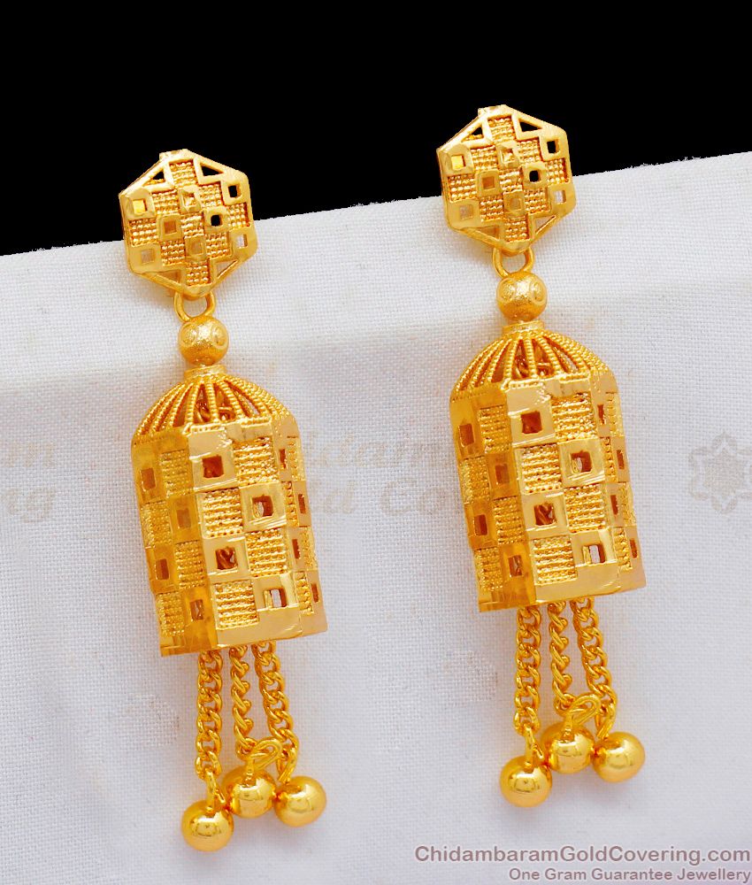 Unique Cylindrical Type Jhumka Wedding Earrings Shop Online ER1955