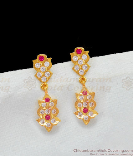 Red And Gold Jhumkas Earring With Pearls And Natural StonesDefault Title |  Jhumka earrings, Pearls, Earrings