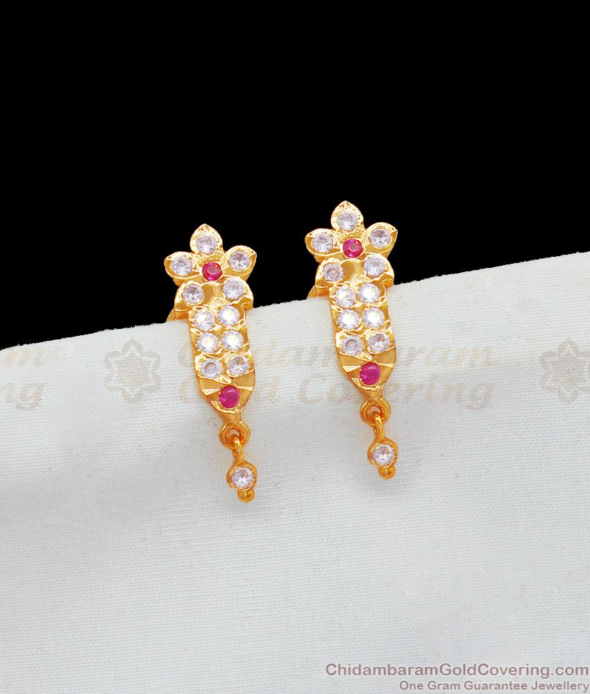 Five Metal Gold Impon Stud J-Type Earring Collections Online ER1972