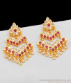 Grand Five Metal Gold Tone Gati Stone Impon Bridal Big Danglers For Women ER1973