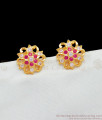 Beautiful Gati Stones Five Metal Impon Stud Flower Design ER1974