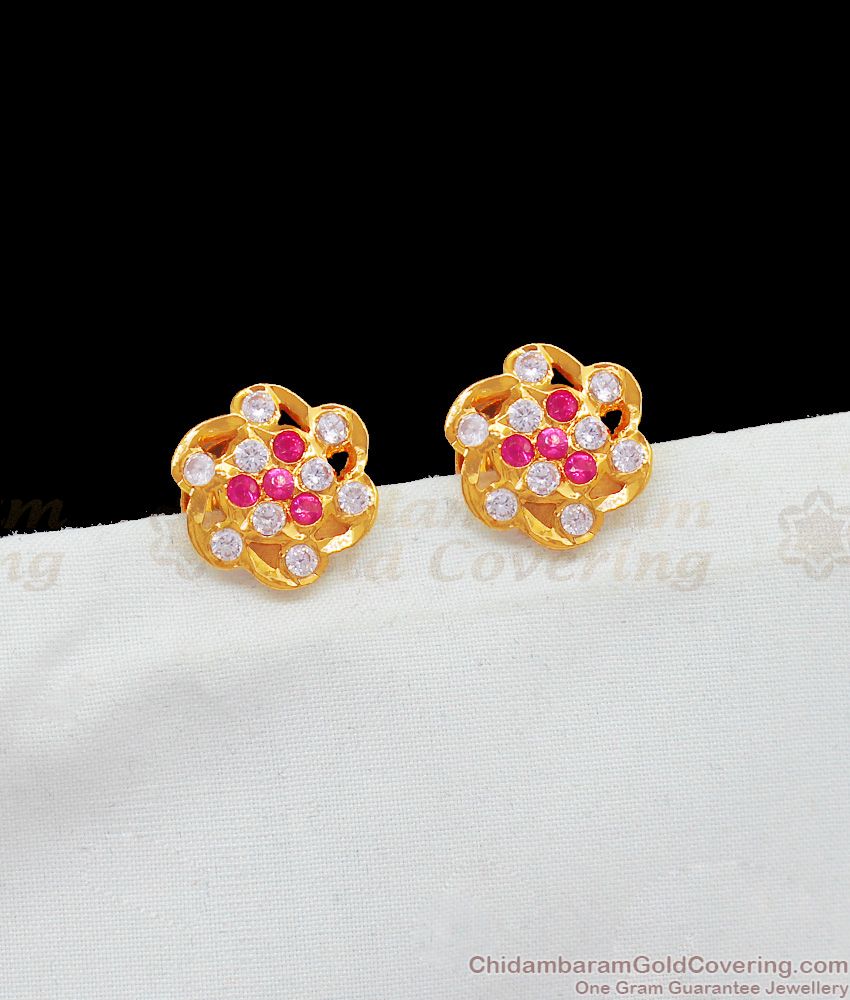 Five Metal Impon Stud Earrings for Women Daily Wear  Jewelry Collections ER1975