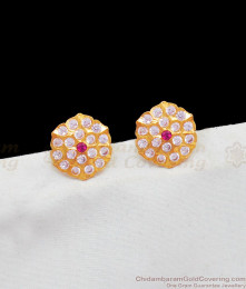 Medium Size Flower Design Gati Stone Impon Studs Shop Online ER2002 Medium Size Flower Design Gati Stone Impon Studs Shop Online ER2002