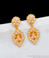 Impon Earrings Five Metal Gold Tone Gati Stone Dangler ER2005