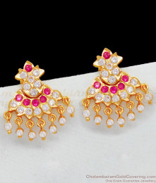 Five Metal Gati Stone Beaded Design Danglers For Womens ER2008 Five Metal Gati Stone Beaded Design Danglers For Womens ER2008