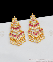 Grand Gold Tone Impon Bridal Big Danglers For Women ER2012 Grand Gold Tone Impon Bridal Big Danglers For Women ER2012