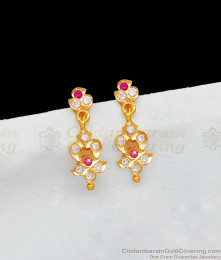 Small Earrings Real Gold Impon Five Metal Studs For Girls Regular Wear ER2013 Small Earrings Real Gold Impon Five Metal Studs For Girls Regular Wear ER2013