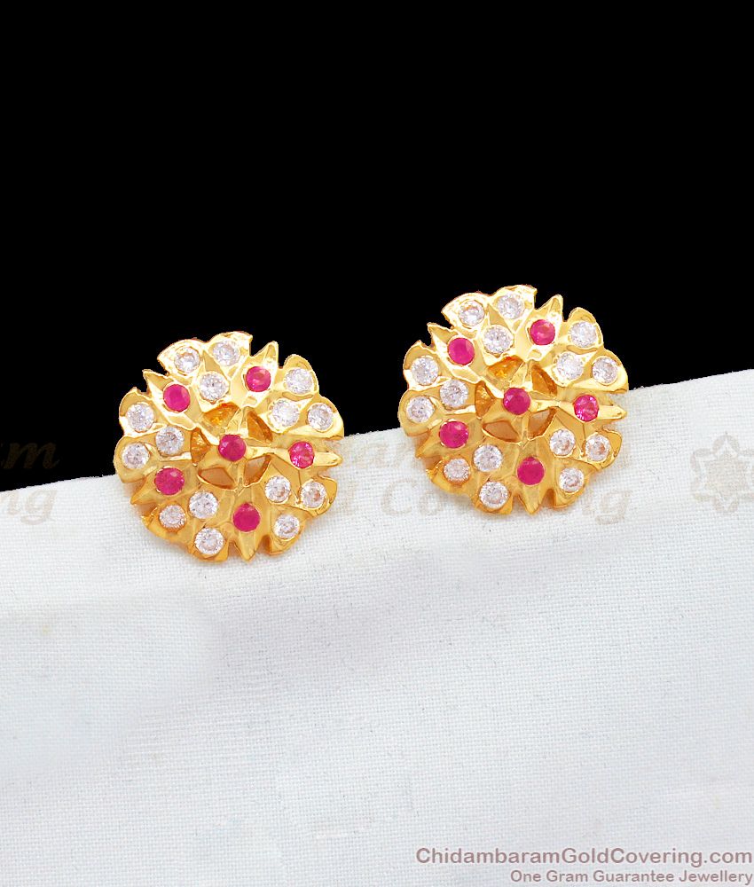 Panchaloga Gold Tone Impon Stud Collections Daily Use Earrings ER2020