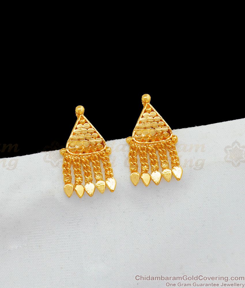 Elegant Gold Cute Earrings Stud Design For Girls Daily Wear ER2036