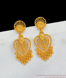 Heart Model Kerala Gold Dangler Earrings For Daily Wear Buy Online ER2039