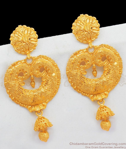 Designer Flower Kundan Champagne 18K Gold Chandbali Earring For Women –  ZIVOM