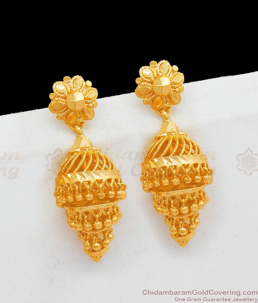 4 Step Gold Jhumka Earrings Collection For Ladies Party Wear ER2047