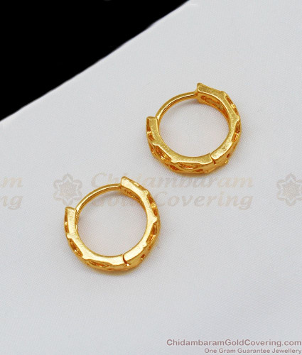 22ct Gold Round Hoop Earring available online at PureJewels