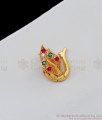Leaf Design Gold Hoop Earrings With Stones Online Shopping ER2049