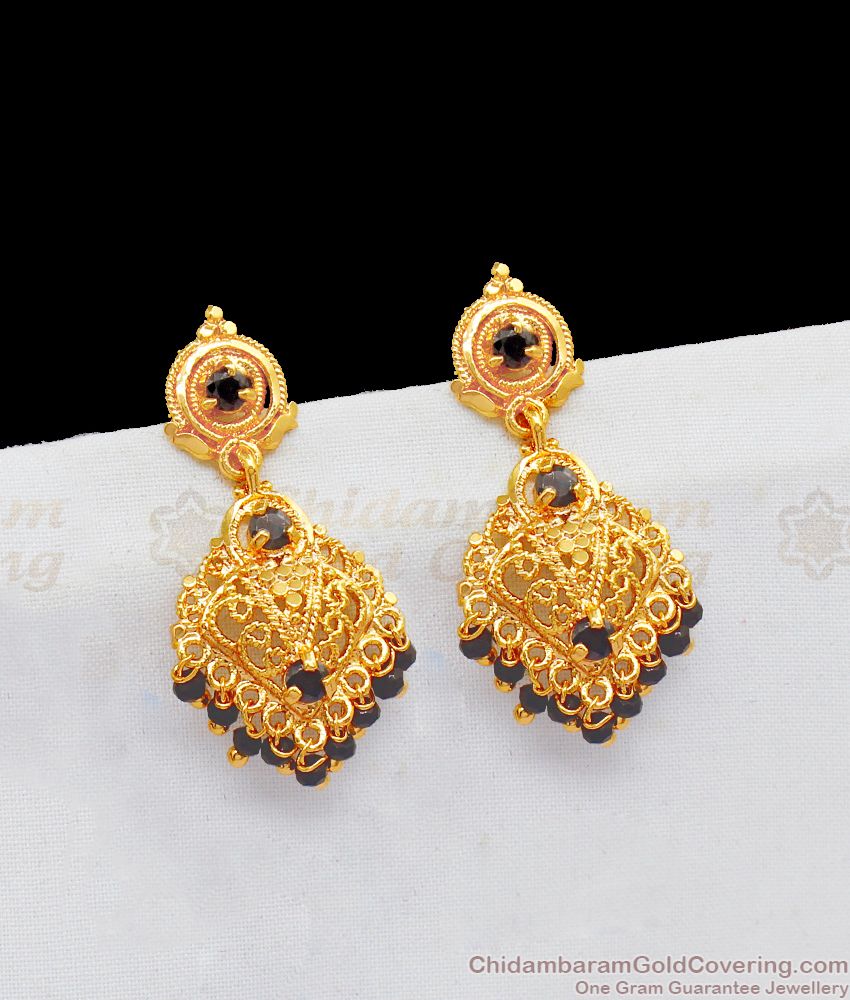 Black Crystal Dangler Earrings Imitation Jewelry For Ladies ER2065