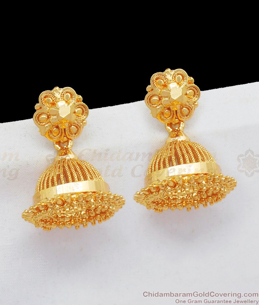 Umbrella Model Gold Jhumka Design Medium Size Jimiki For Function Wear ER2073