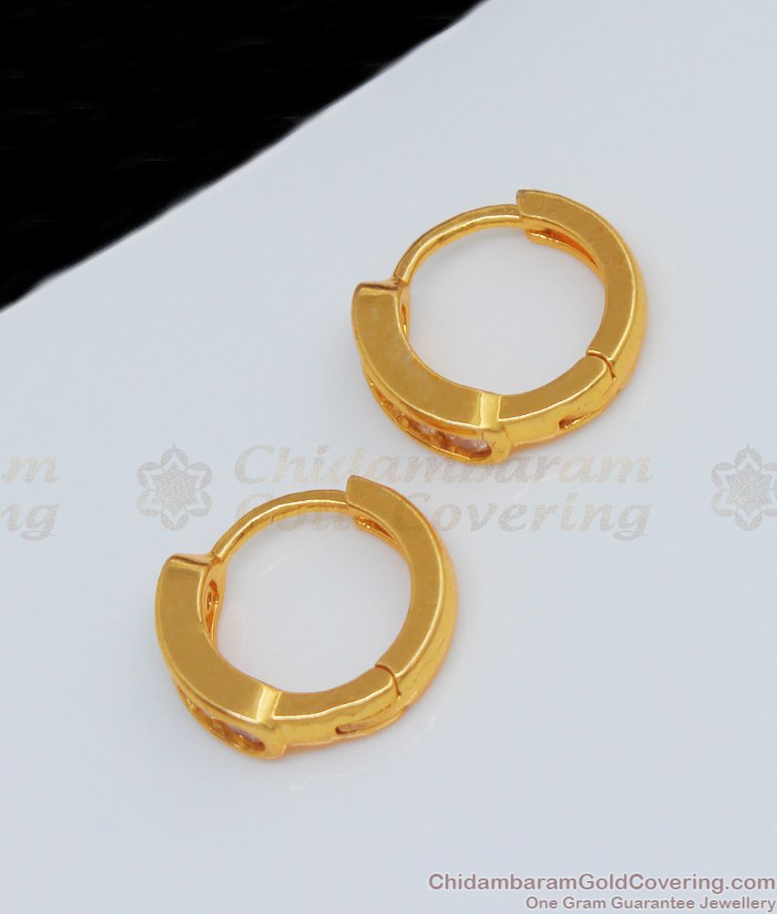 New Arrival Diamond Hoop Earrings Design For Daily Wear ER2076