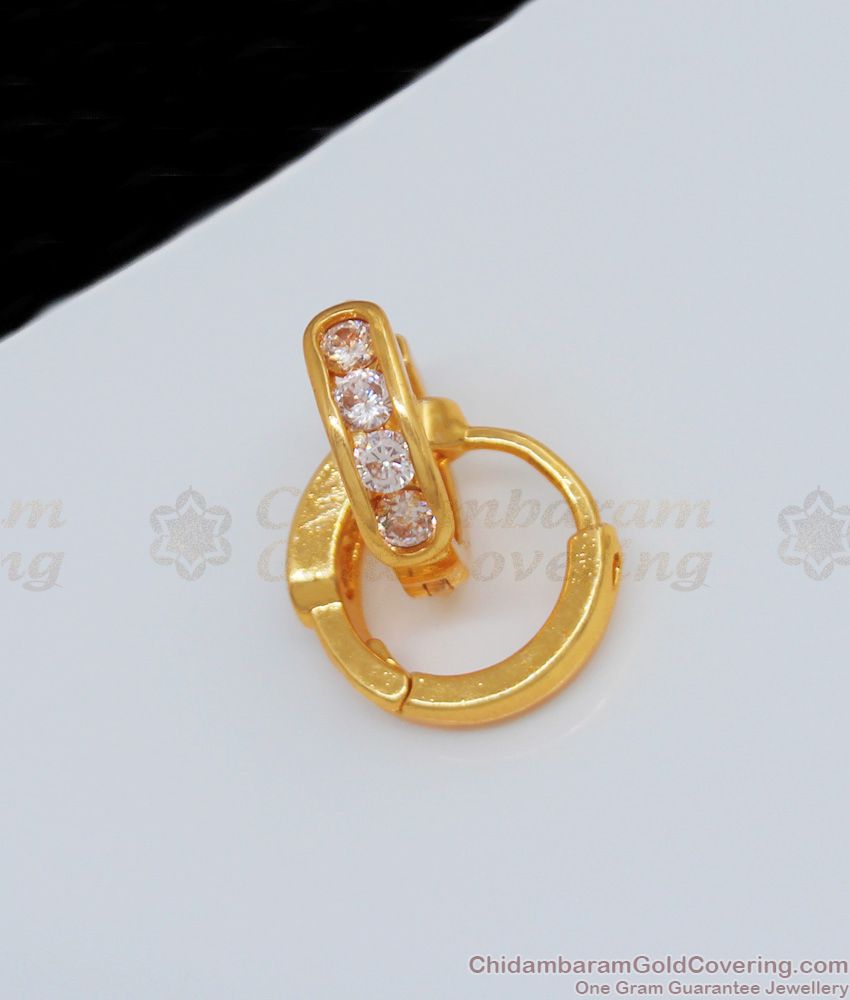 New Arrival Diamond Hoop Earrings Design For Daily Wear ER2076