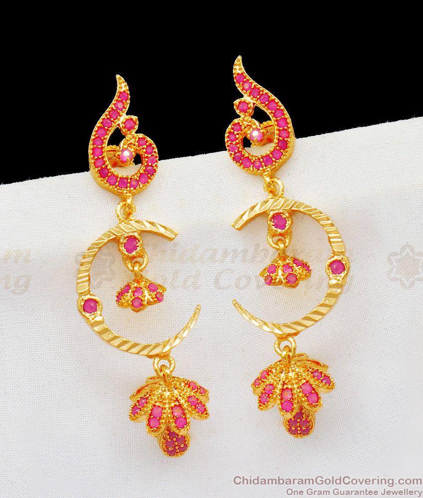 New Arrival Designer Ruby Jhumkas For Occasional Wear Buy Online Shopping ER2079