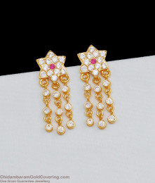 Stunning Star Design Ruby White Stone Imponr Earrings ER2107 Stunning Star Design Ruby White Stone Imponr Earrings ER2107