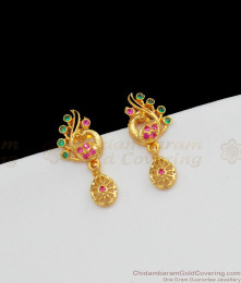 Beautiful Peacock Gold Imitation Stud With Multi Color Stones Jewelry 2122 Beautiful Peacock Gold Imitation Stud With Multi Color Stones Jewelry 2122