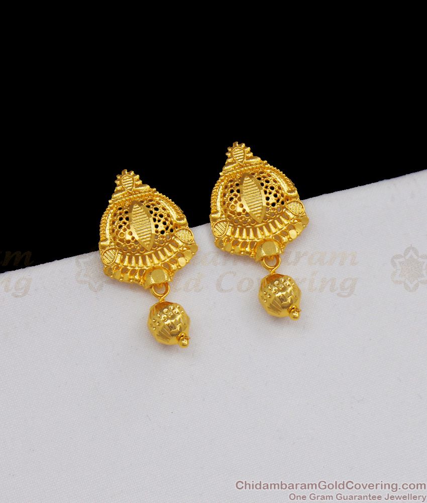 22K Gold Earrings for Women with Cz & Ruby - 235-GER13268 in 4.750 Grams