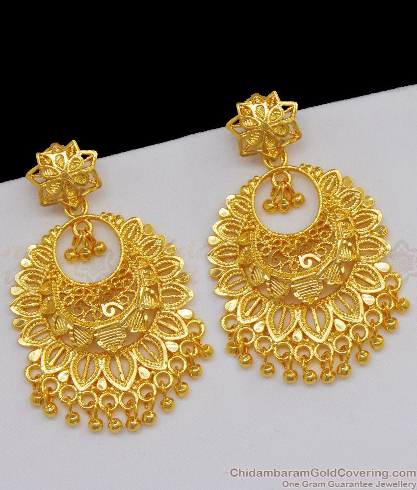 Latest Flower Design Gold Earring Imitation Forming Dangler ER2138