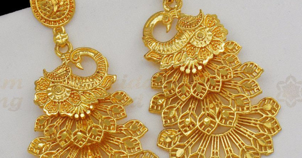 Beautiful Gold Jhumka Earrings Design Double Layer New Trends J25407