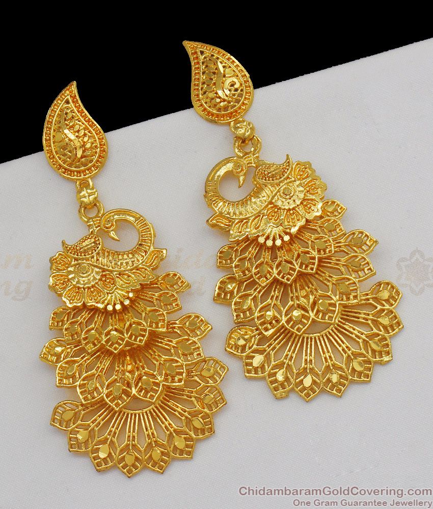 Stunning Peacock Design Gold Earring Collection ER2141