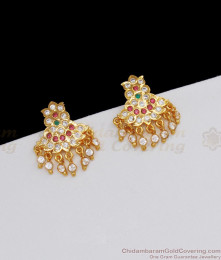 Original Impon AD Pink And White Stone Stud Earrings For Party Wear ER2161 Original Impon AD Pink And White Stone Stud Earrings For Party Wear ER2161