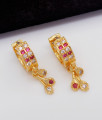 Attractive Ruby Stone Hoop Type Earrings Collection ER2166